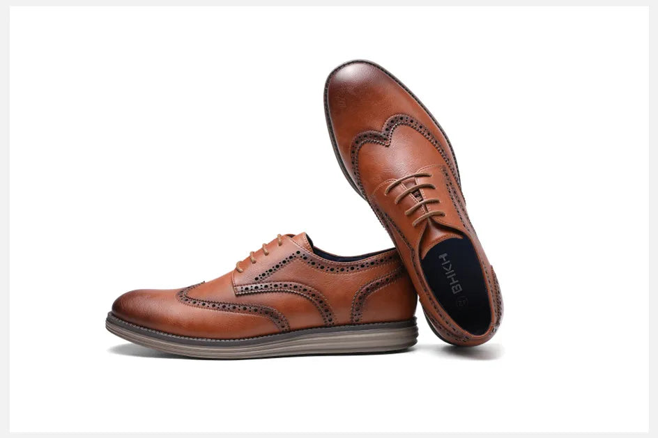 Genuine Leather Dress Shoes Comfy Men Casual Shoes Smart Business Work Office Lace-up Men Shoes