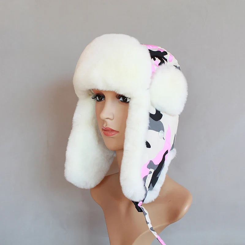 Men Women Russian Bomber Hat Winter Trooper Earflap  Hat Trapper Unshanka Faux Fur Hat