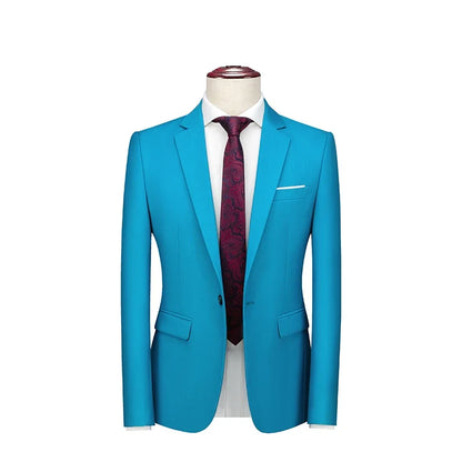 Bright Green Single Button Men's Blazer, Asian Size Slim Suit Jacket, Wedding Dress Coat, White and Black Tops.