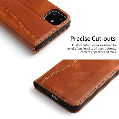 100% Genuine Leather Flip Cover Case for iPhone 17 14 15 Plus 11 12 13 16 Pro MaxTop Quality Fashion Brand With Card Slot