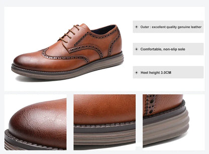 Genuine Leather Dress Shoes Comfy Men Casual Shoes Smart Business Work Office Lace-up Men Shoes