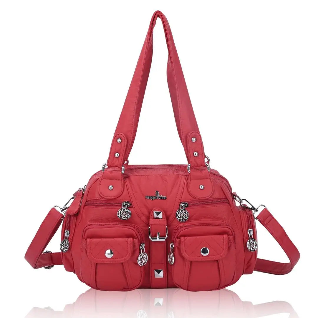 Bag Women Small Handbags Satchel Top-handle Handbag PU Shoulder Bag 8”x11” Dumpling Pack Multi-pockets Shoulder Bag