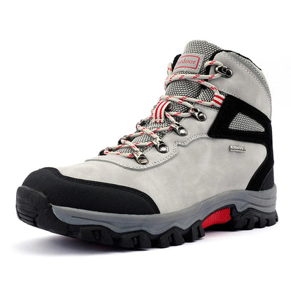 Brand Men's Ankle Boots Waterproof Leather Sneakers Breathable Outdoor Men Hiking Boots No-slip Men's Work Shoes Size 39-47
