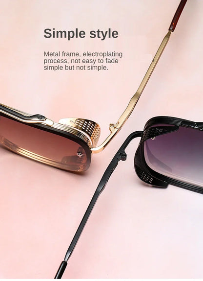 New Punk Sunglasses For Men Fashion Square Vintage Steampunk Glasses Luxury Oculos De Sol Masculino Luxe Lunette De Soleil Homme