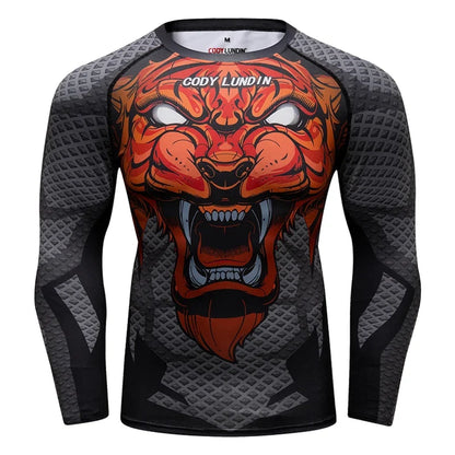 Cody Lundin Fashion Sublimation Print Rashguard Compression Gym Long Sleeves Muscle Running Boxing Shirts Jiu Jitsu Gi T-shirts