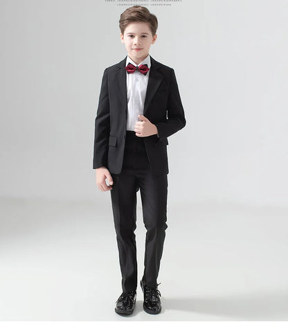 Flower Boys Wedding Suit Kids Prom Party Tuxedo Formal Blazer Children's Day Pinao Performance Costume school uniform 2-16T