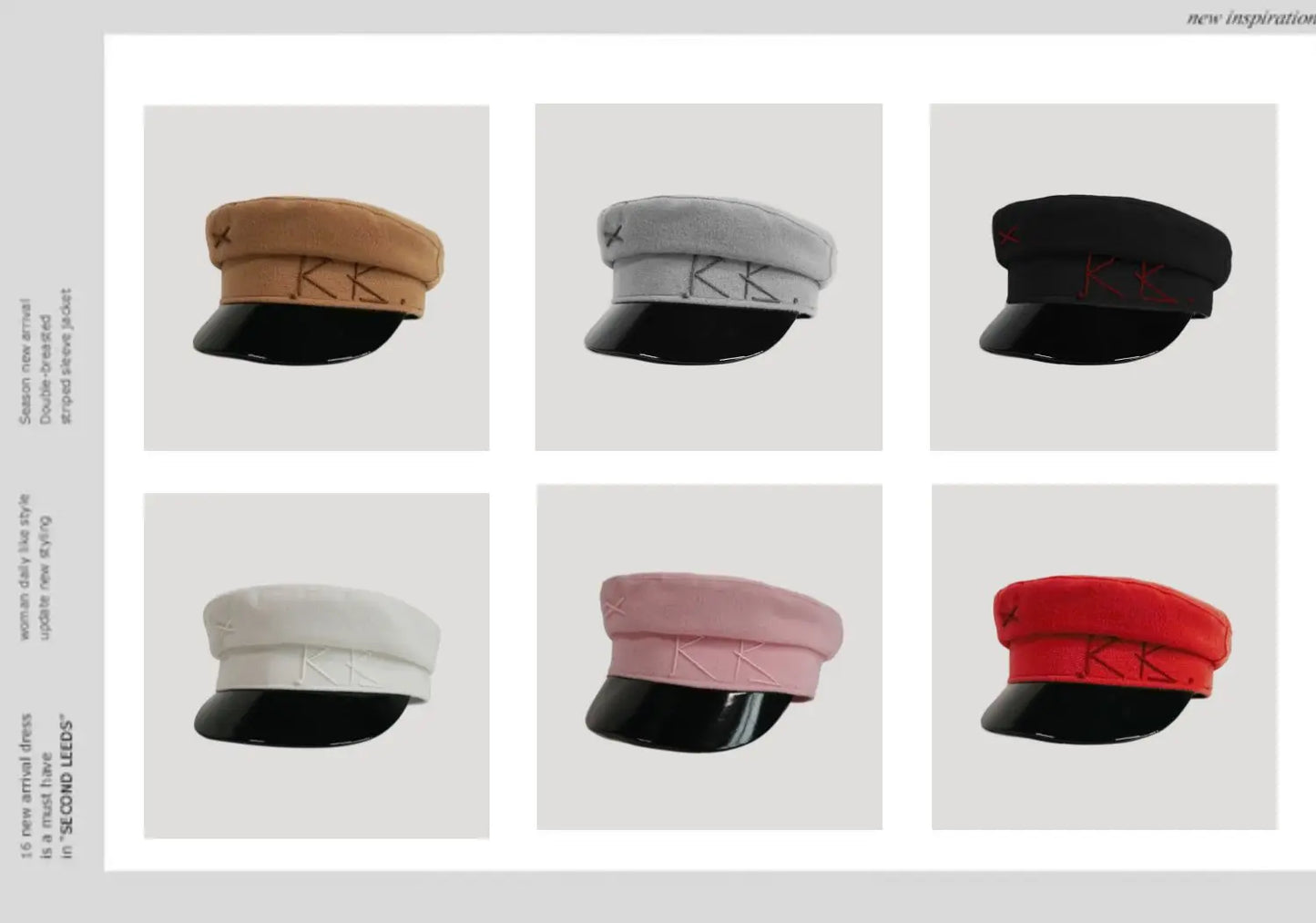 Winter caps women newsboy caps Thick warm  letter embroidery wool cap  S M L plaid patchwork militray caps