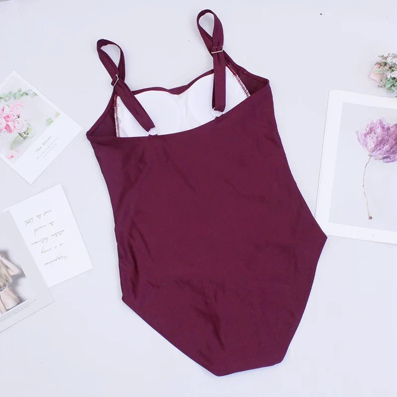 Sexy One-Piece Women Swimsuit 2024 Push Up Plus Size Swimwear Tummy Control Monokini Swimming Beach Wear Vintage Bathing Suit