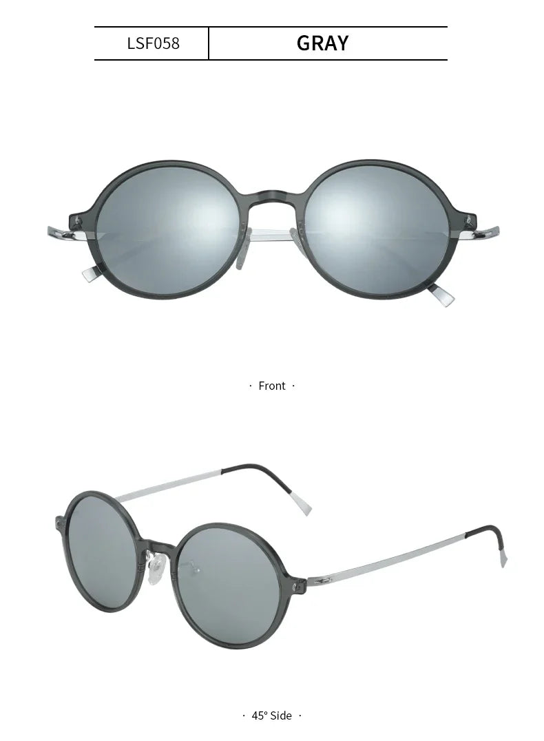 Nylon Titanium Sunglasses Men Retro Small Round Driving Polarized Sun Glasses for Women Mirrored UV400 Shades Eyewear