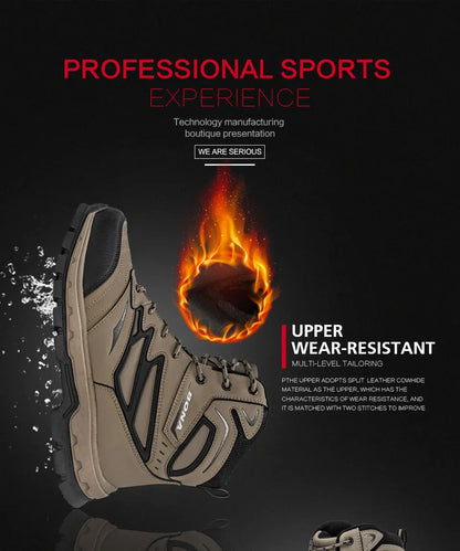 2022 New Designers Brand Action Leather Winter Shoes Men High Top Plush Non-Slip Snow Boots Man Warm Ankle Boots Mansculino