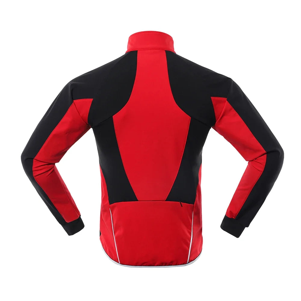 Men's Winter Cycling Jacket Thermal Fleece Warm Up Bicycle Clothing Windproof Waterproof Soft Shell Coat MTB Bike Jersey