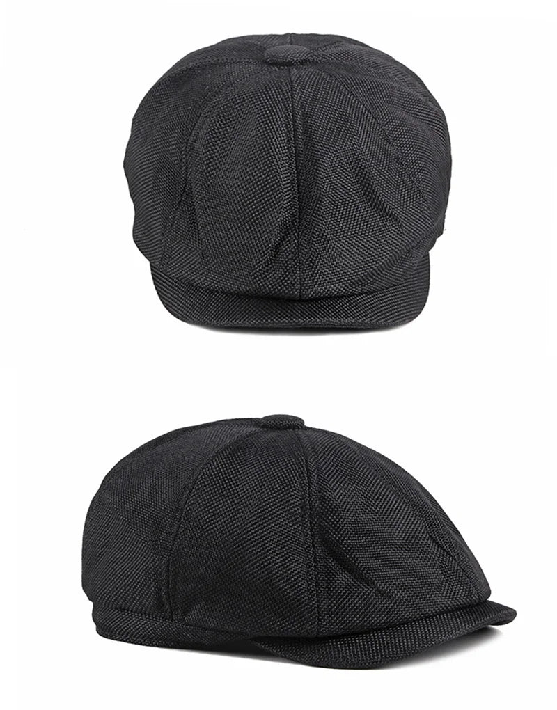 NEW Newsboy Cap Men Spring Summer Octagonal Hat For Male British Herringbone Flat Caps Retro Eight Blade Hats Breathable