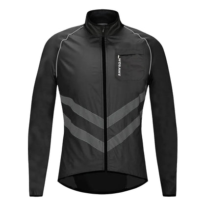 Ultralight Men's Cycling Windbreaker Reflective Jacket Windproof Bike Jacket Water Resistant MTB Road Bicycle Long Jersey