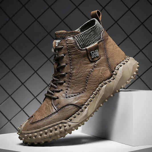 Winter Warm Men's Casual Shoes Fashion Men's Leather Boots Comfortable Men's Ankle Boots Outdoor High Quality Hiking Boots Men