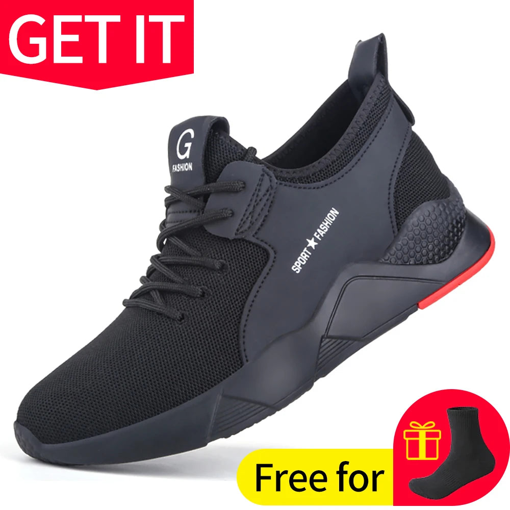 Work Safety Shoes Anti-Smashing Steel Toe Puncture Proof Construction Lightweight Breathable Sneakers shoes Men Women is Light