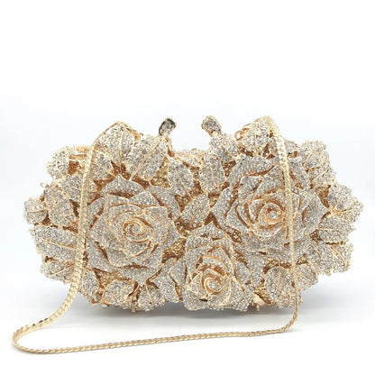 Golden Silver Color Stones Money Clutch Bag Women Crystal Clutches Bridal Handbags Wedding Party Cocktail Minaudiere Bag Purse
