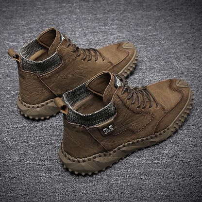 Winter Warm Men's Casual Shoes Fashion Men's Leather Boots Comfortable Men's Ankle Boots Outdoor High Quality Hiking Boots Men