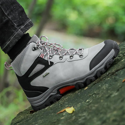 Brand Men's Ankle Boots Waterproof Leather Sneakers Breathable Outdoor Men Hiking Boots No-slip Men's Work Shoes Size 39-47