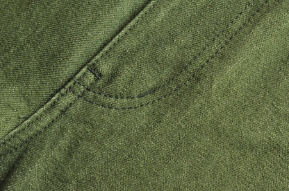 Men Jeans Vulcanization Olive Green 107 Selvedge Denim Jeans Men Washed Slim Fit 14 Oz Zipper Fly