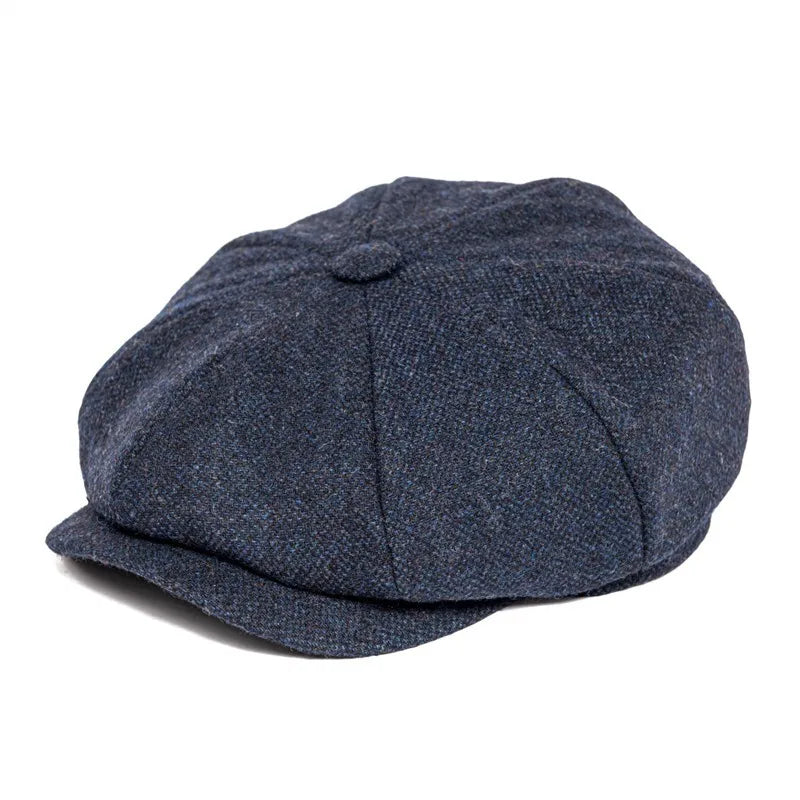 Men's 8 Piece Wool Blend Newsboy Flat Cap Gatsby Retro Hat Driving Caps Baker Boy Hats Women Boina 005