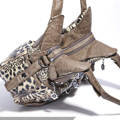 Vintage Bag Women Handbags Brown Leopard Shoulder Bag Top-handle Handbag Fashion Satchel Dumpling Shoulder Bag Tote Hobos