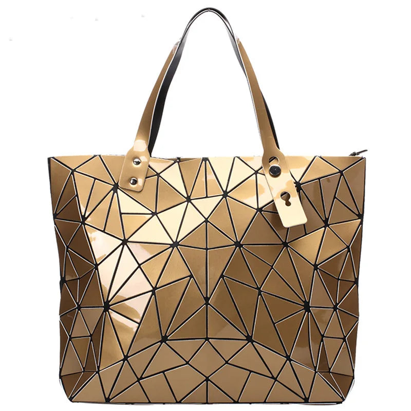 Women Bag Hot Sale 2026 Female Tote Shoulder Bag New Luxury Handbags Woman Bags Designer Geometry Hologram Top-Handle Bag