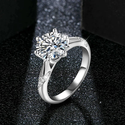 Bague en argent sterling 925, 1, 2 ou 3 carats, style classique, diamant moissanite, bague de mariage, de fête, d'anniversaire, pour femmes, bijoux fins