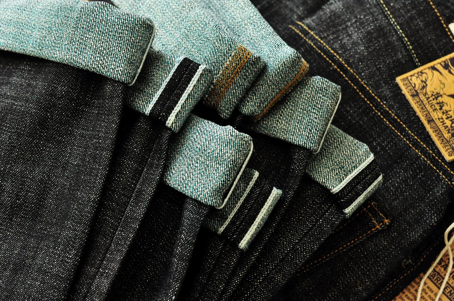 308XX-BO-Wind Jeans for Men Furinkazan Selvedge raw denim Jeans Mens Jeans 66 MODE Fit 16.8 OZ Silver-plated Buttons