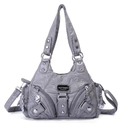Vintage Women Handbags Soft Bag Small Top-handle Purse Fashion Satchel Multi-Pockets Shoulder Bag Hobos Phone Pack Tote Bag