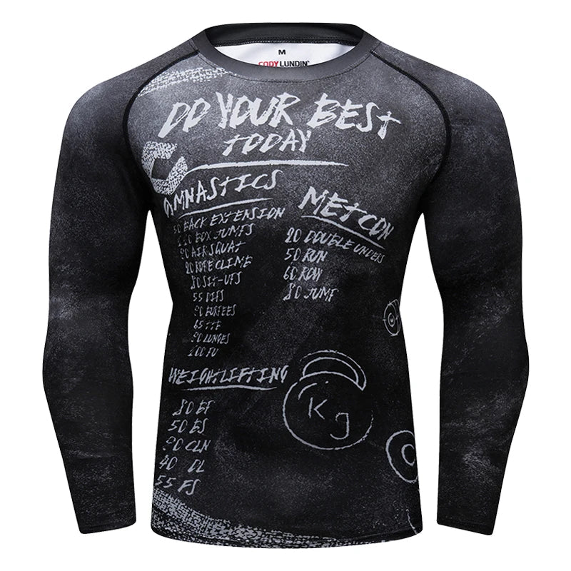 Cody Lundin Fashion Sublimation Print Rashguard Compression Gym Long Sleeves Muscle Running Boxing Shirts Jiu Jitsu Gi T-shirts