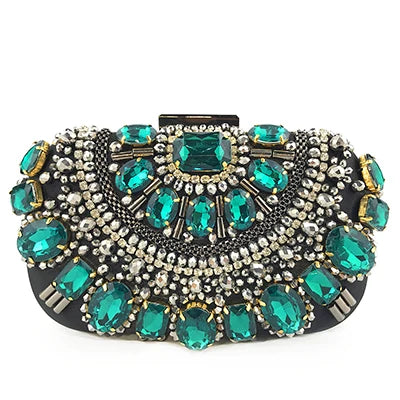 Women's Evening Clutch Bag Party Purse Luxury Wedding Clutches For Bridal Exquisite Crystal Ladies Handbag Apricot Silver Wallet
