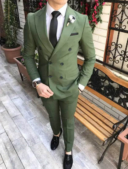 Custom Made Groomsmen Notch Satin Lapel Groom Tuxedos Black Men Suits Wedding Best Man 2 Pieces ( Jacket + Pants + Bow Tie) B859