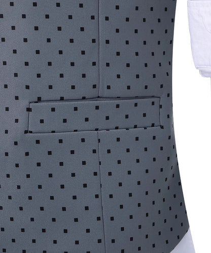 Men's Suit Formal Neck Square wave point leisure  Casual Waistcoat Formal Business Grey Navy Vest Groomman For Wedding Evening