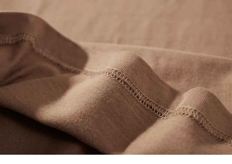 Autumn New Brand Mens Long Sleeve Tshirt Cotton T Shirt Men Vintage Casual Loose Brown Tops Unisex Home Hip Hop Streetwear