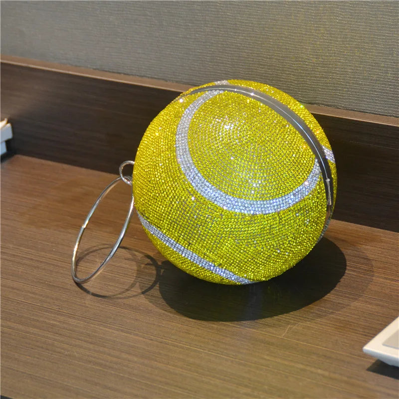 Lady Yellow Pink Black Diamond Day Clutches Rhinestone Pearl Evening Bag Circular Shaped Chain Shoulder Handbags For Party Purse