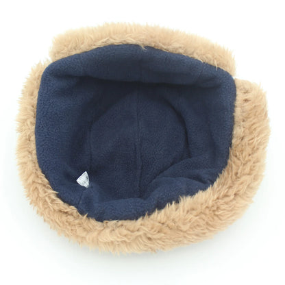 Toddler Boys Kids Fleece Trapper Sherpa Lined Windproof Winter Russian Hat with Large Flaps Warm Ski Hat