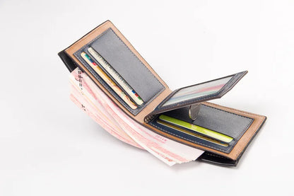 New Slim Short Men Wallets High Quality Luxury Card Holder Male Purse Retro Coin Pocket Photo Holder Men Wallets