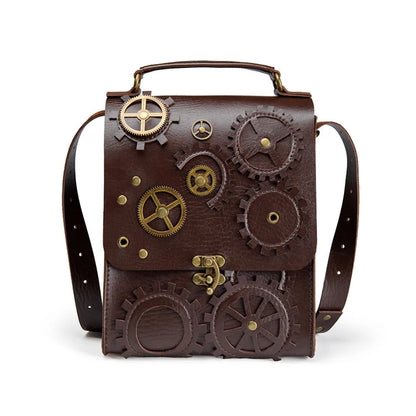 Norbinus Steampunk Single Shoulder Bags Vintage Women Handbags Gothic Messenger Crossbody Bag Ladies Rivet Top-Handle Bags Pack