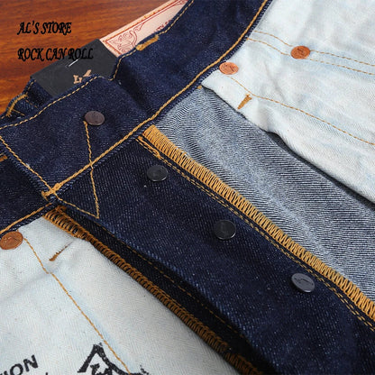 Washed Slim Fitting Pants Sanforized Raw Denim Jeans 12oz