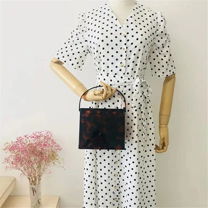 New Brand Acrylic Evening Bags Black Amber Leopard Clutch Purse Luxury Designer Women Wallet Wedding Bridal Party Prom Handbag