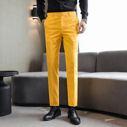 2026 Men Blue Suit Pants,  Formal Slim Dress Trousers, Red Green Black White Pantalones Hombre, Asian Size Man Slacks,M-5XL 6XL