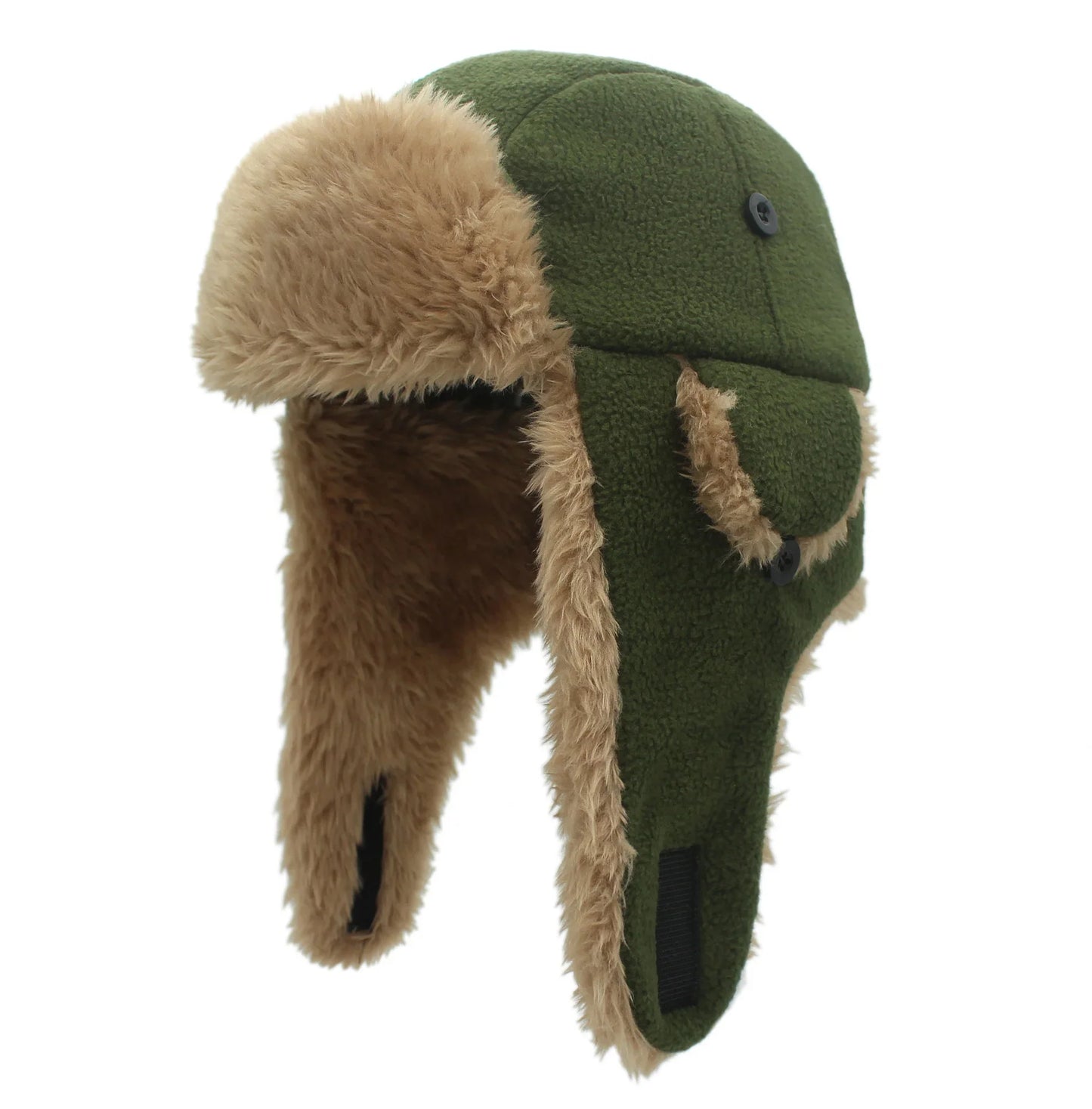 Toddler Boys Kids Fleece Trapper Sherpa Lined Windproof Winter Russian Hat with Large Flaps Warm Ski Hat