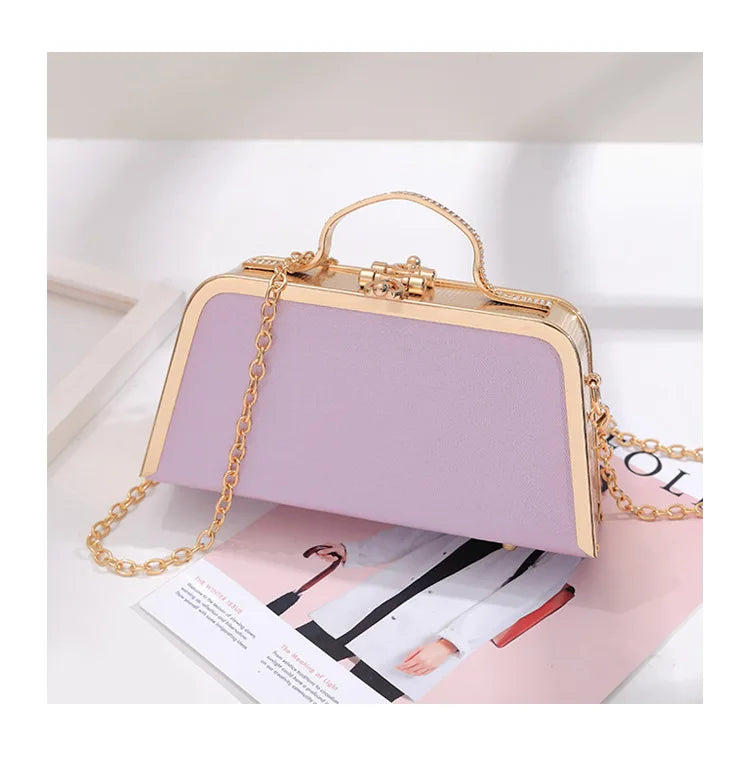 Evening Bags Women Clutch Bag High-end Leather Evening Wedding Bridal Handbag Pearl Flower Fashion Chain Party Packs