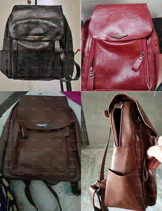 Luxury Backpack For Women Soft PU Leather Backpack Travel Large Capacity School Bag Double Zipper Business Knapsack