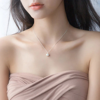 New Solid 925 Sterling Silver Natural Freshwater Pearl Shell Fashion Necklace Pendants For Women Classic Charm Jewelry