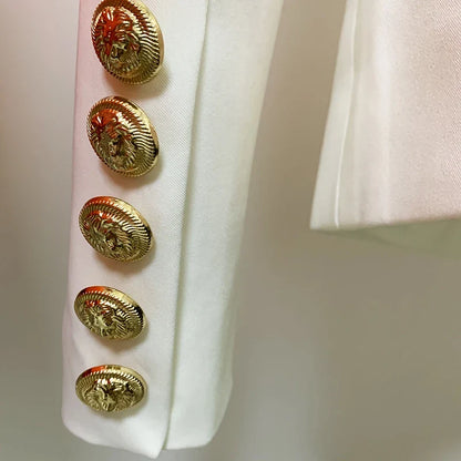 TOP QUALITY New Fashion 2026 Designer Jacket Women's Classic Double Breasted Metal Lion Buttons Blazer Outer Size S-5XL