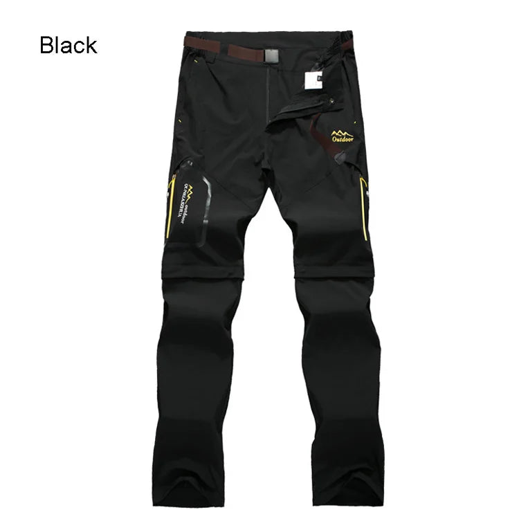 Men's Camping Hiking Pants Trekking Stretch Summer Quick Dry UV-Proof Outdoor Travel Trousers Detachable into Shorts