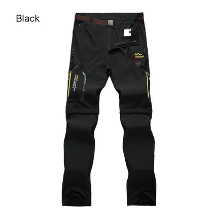 Men's Camping Hiking Pants Trekking Stretch Summer Quick Dry UV-Proof Outdoor Travel Trousers Detachable into Shorts
