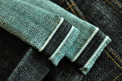 308XX-BO-Wind Jeans for Men Furinkazan Selvedge raw denim Jeans Mens Jeans 66 MODE Fit 16.8 OZ Silver-plated Buttons