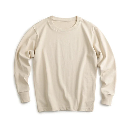 Autumn New Brand Mens Long Sleeve Tshirt Cotton T Shirt Men Vintage Casual Loose Brown Tops Unisex Home Hip Hop Streetwear